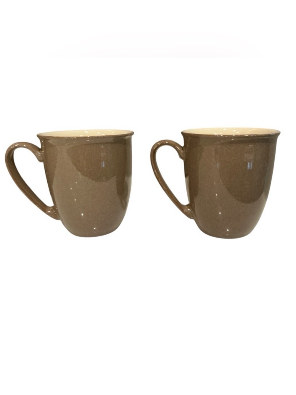 Denby Everyday Stoneware Mug Set Of 2 Tan Brown Freezer Dishwasher Oven Safe